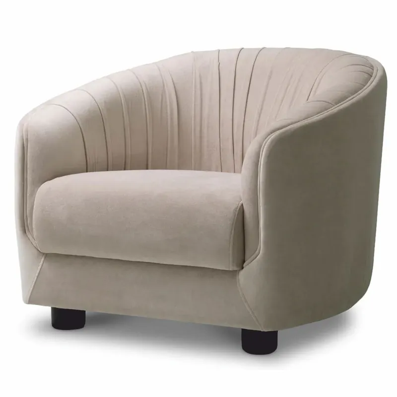 Casa Padrino Luxus Wohnzimmer & Hotel Sessel Creme / Schwarz 88 cm - Luxus Möbel Must-Have