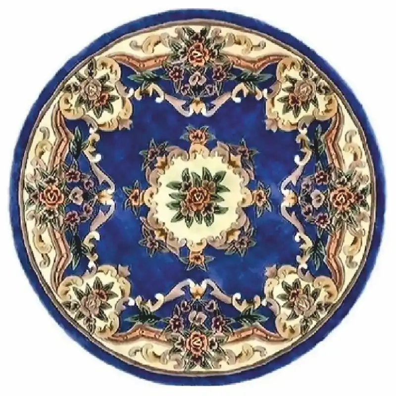 Finale Aktion Casa Padrino Luxus Barock Wohnzimmer Teppich Blau / Creme - Verschiedene Größen