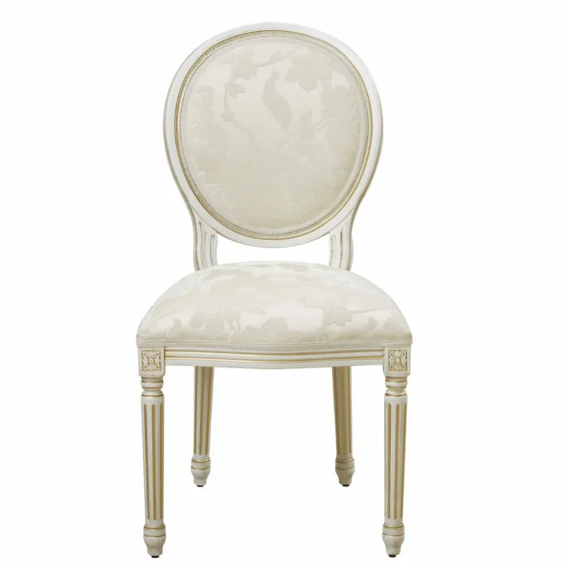 Casa Padrino Luxus Barock Esszimmer Stuhl Weiß / Gold H. 98 cm - Barock Möbel Zertifiziert