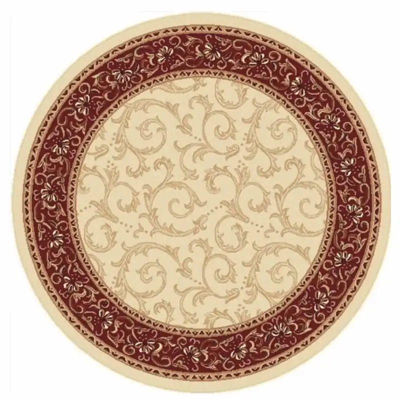 Casa Padrino Luxus Barock Wohnzimmer Teppich Creme / Bordeauxrot - Verschiedene Größen Finale Aktion
