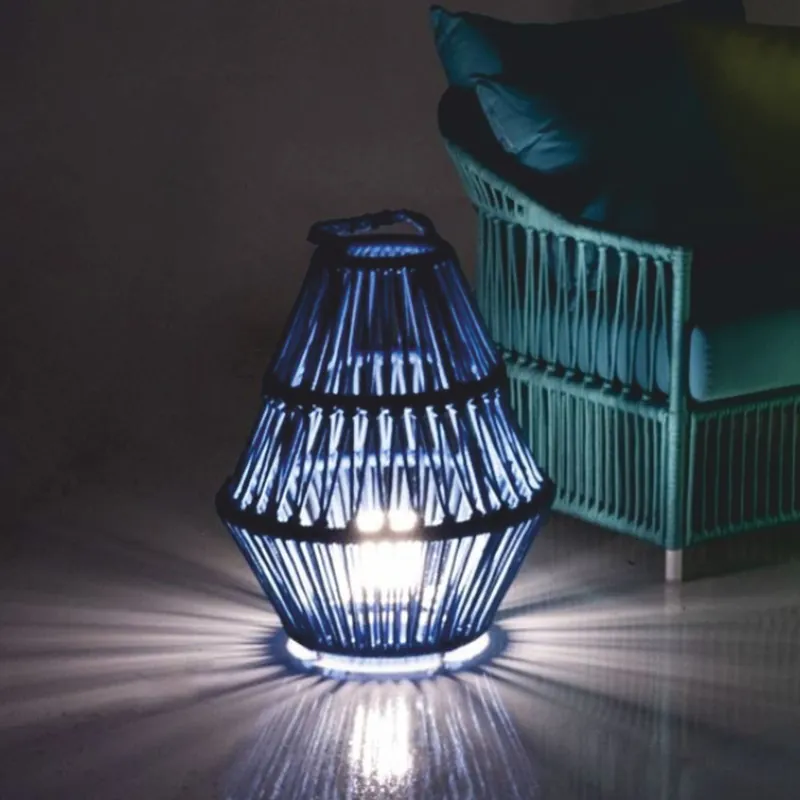 Super-Preis Casa Padrino Luxus Gartenlaterne Blau H. 63 cm - Garten Deko Accessoires