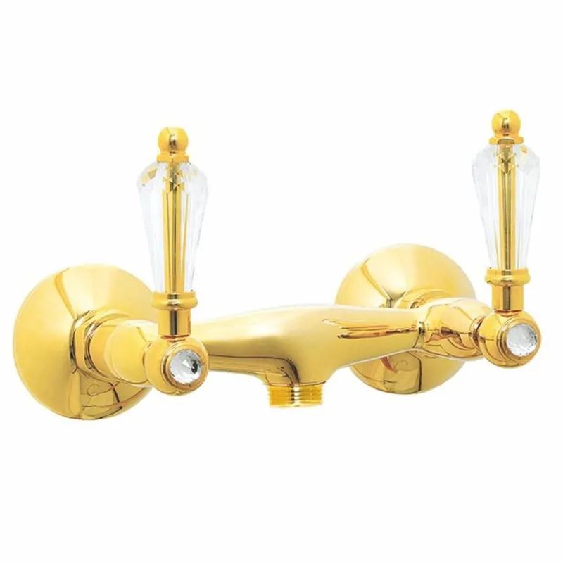Casa Padrino Luxus Jugendstil Aufputz- Brausebatterie mit Kristallglas Gold - Made in Italy Jetzt Kaufen