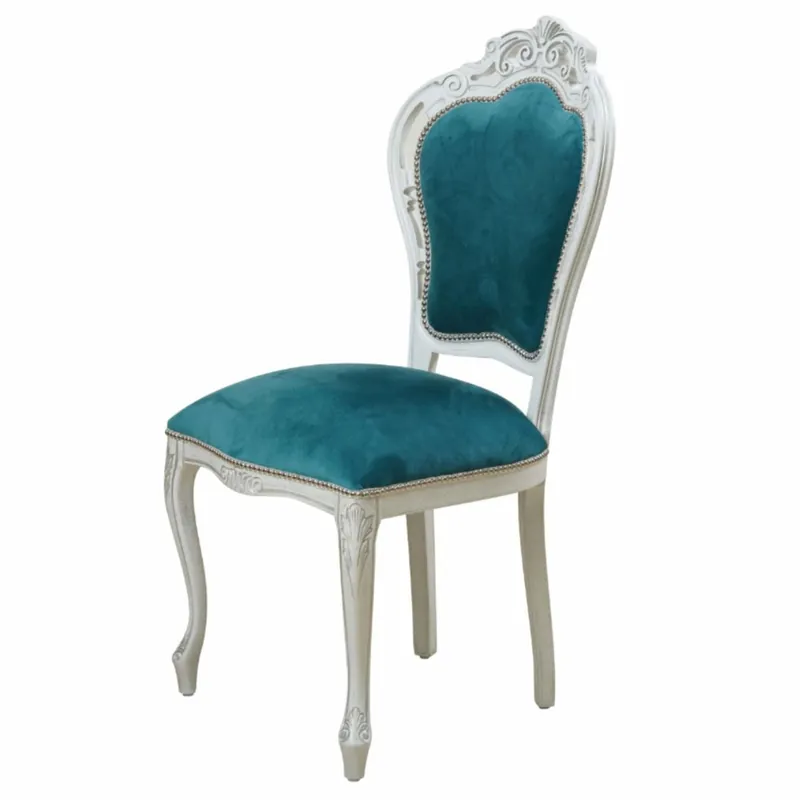 Knallerangebot Casa Padrino Luxus Barock Esszimmer Stuhl Türkis / Weiß H. 106,5 cm - Barock Möbel