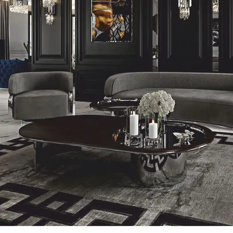 Günstig Casa Padrino Luxus Couchtisch Dunkelbraun / Silber 150 cm - Hotel & Wohnzimmer Möbel