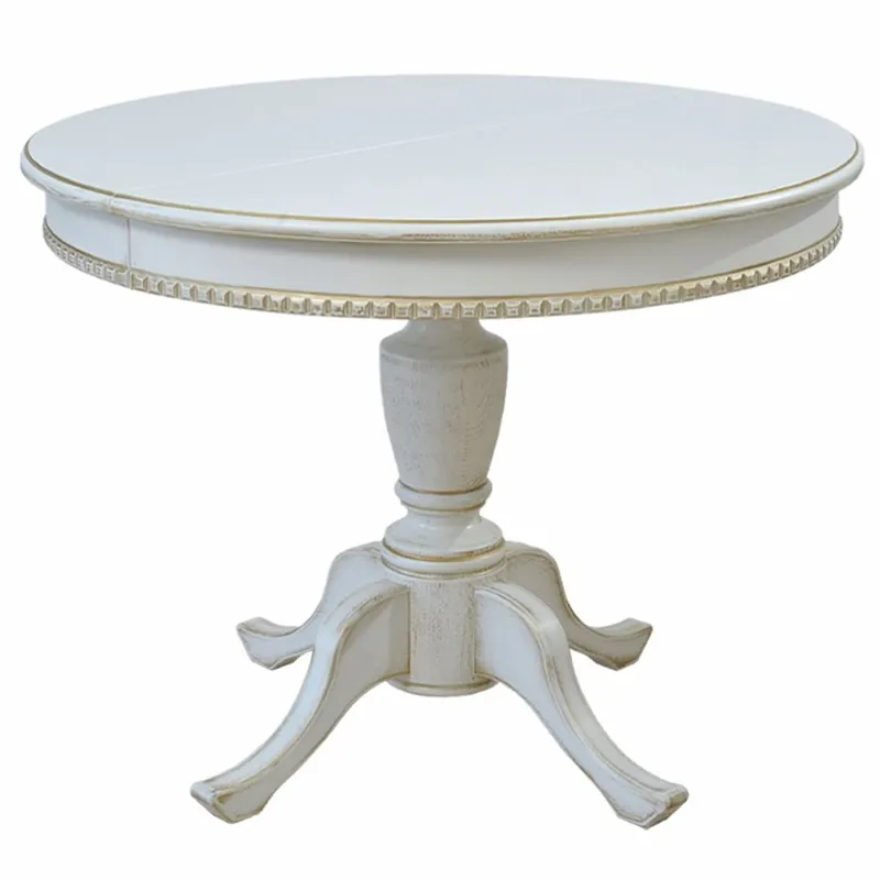 Sichere Zahlung Casa Padrino Luxus Barock Esstisch Weiß / Gold 100-140 cm - Barock Esszimmer Möbel