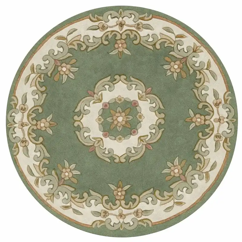 Top-Preis Casa Padrino Luxus Barock Wohnzimmer Teppich Grün / Creme - Verschiedene Größen