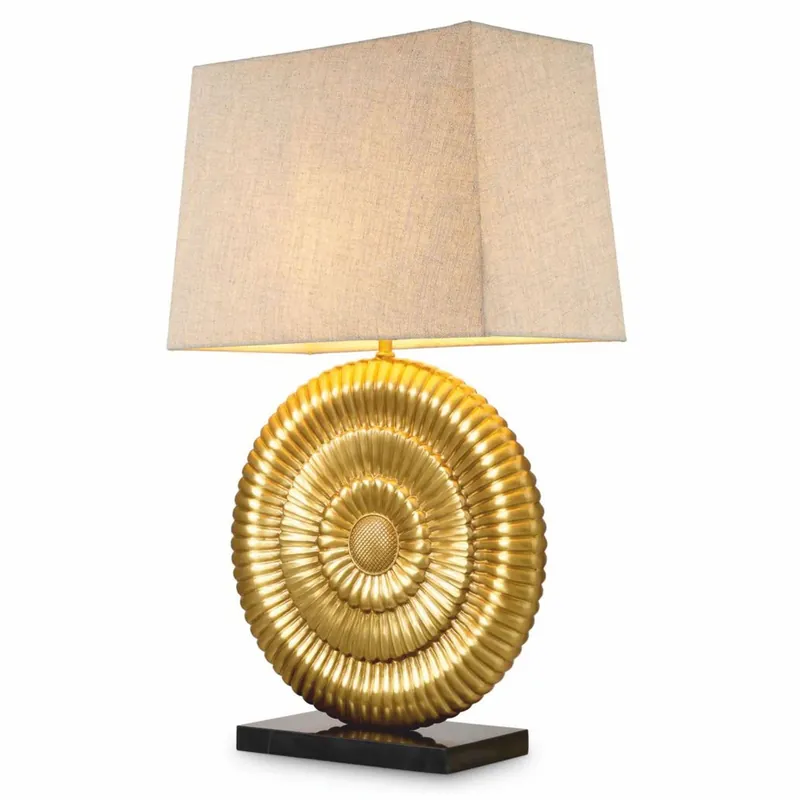 Neue Ware Casa Padrino Luxus Tischleuchte Antik Gold / Schwarz / Beige H. 67 cm - Schreibtischleuchte