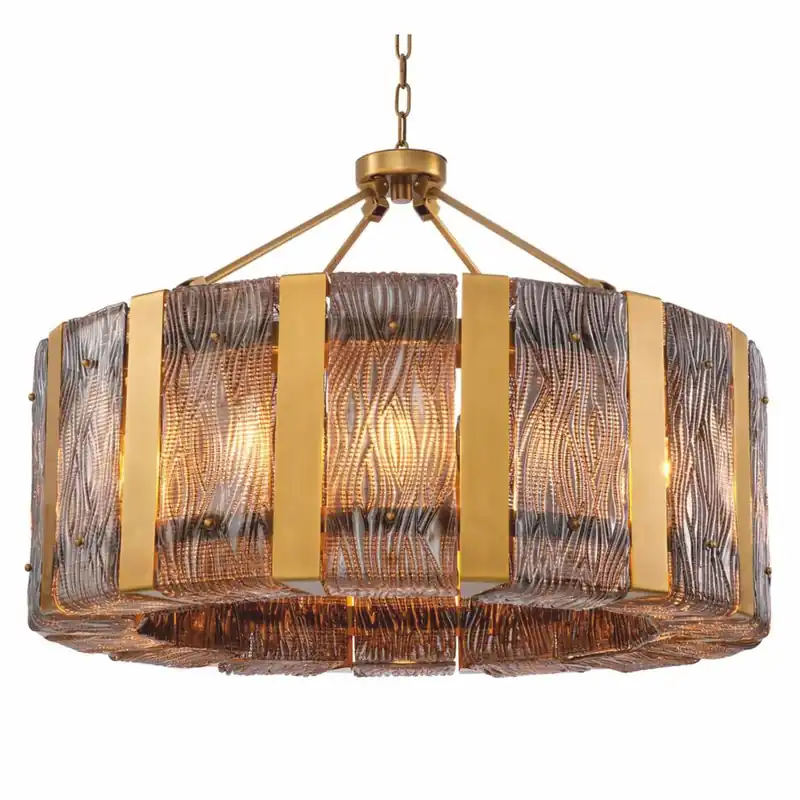 Casa Padrino Luxus Kronleuchter Antik Messing / Grau Ø 91 cm - Luxus Qualität Aktuell