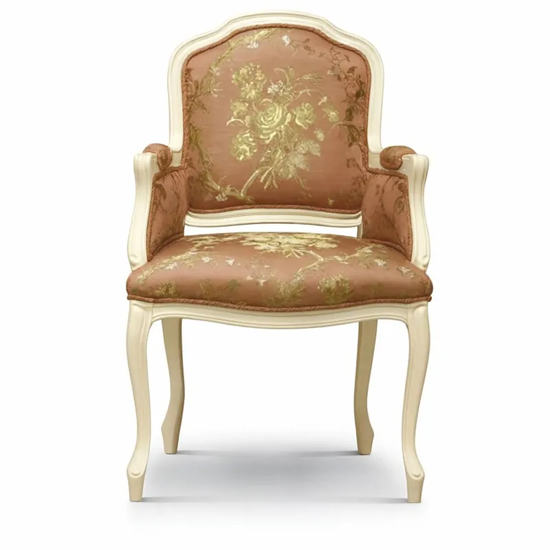 Casa Padrino Luxus Barock Esszimmer Stuhl mit Armlehnen Braun / Gold / Creme - Made in Italy Kracherpreis