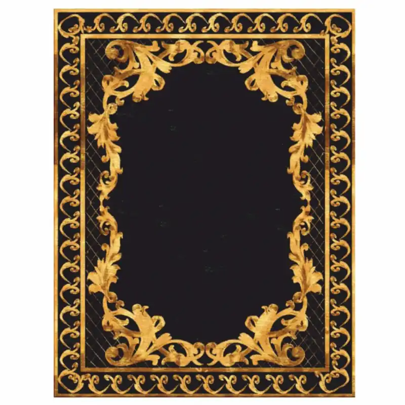 Casa Padrino Luxus Barock Wollteppich Schwarz / Gold - Verschiedene Größen Abverkauf
