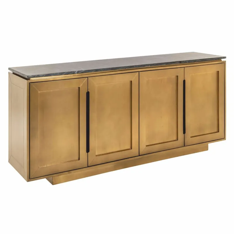 Top-Angebot Casa Padrino Luxus Sideboard mit 4 Türen und Marmorplatte Gold / Schwarz 184 cm