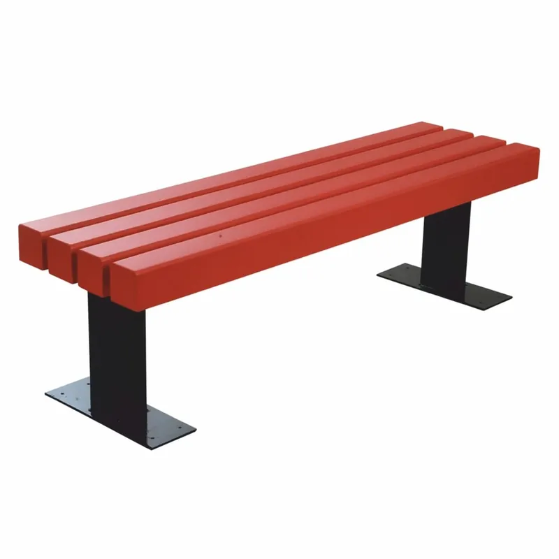 Bestseller Casa Padrino Parkbank - Stadtbank Rot / Schwarz 150 cm - Massive Gartenbank