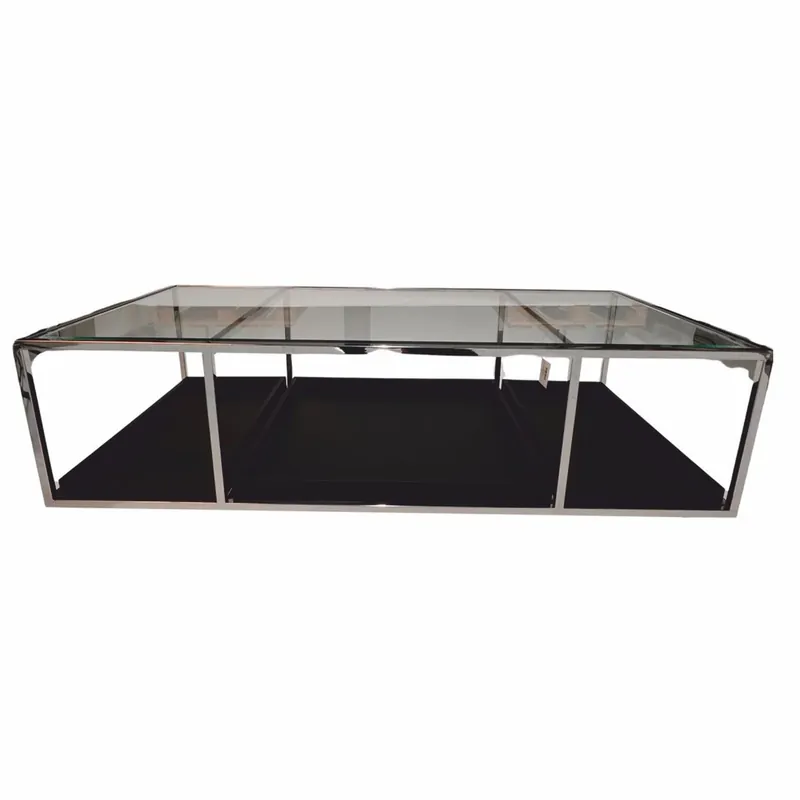 Schnäppchen Casa Padrino Luxus Couchtisch Silber / Schwarz 160 cm - Wohnzimmer Möbel