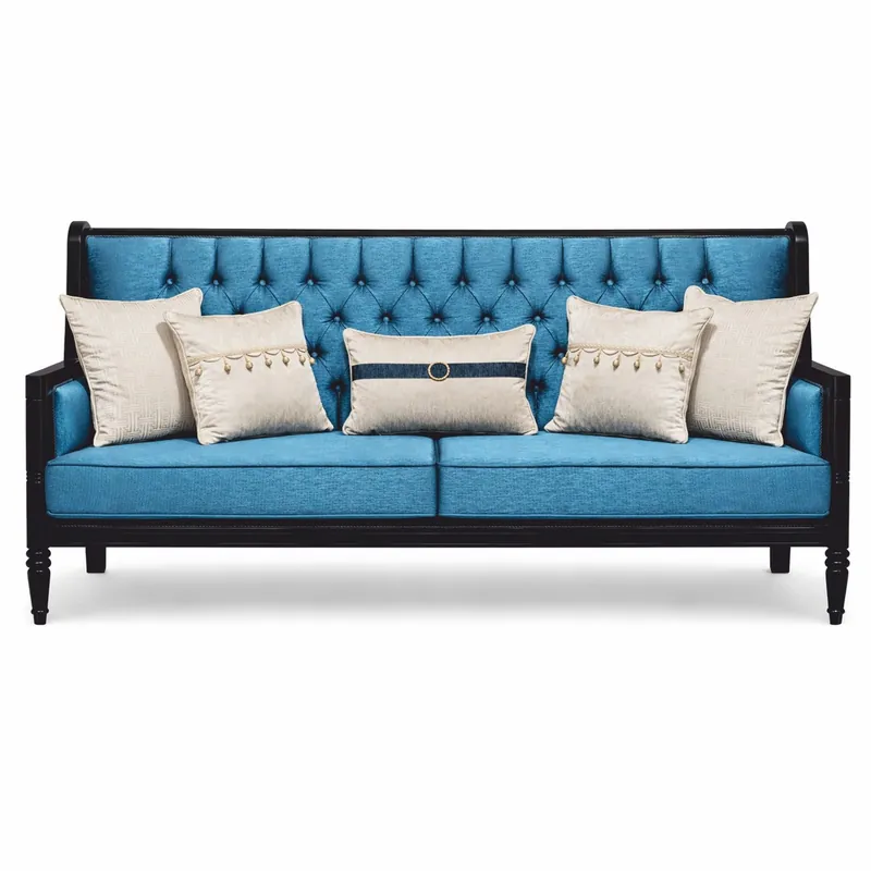 Bestseller Casa Padrino Luxus Barock Sofa Blau / Schwarz 230 cm - Barockstil Wohnzimmer Möbel