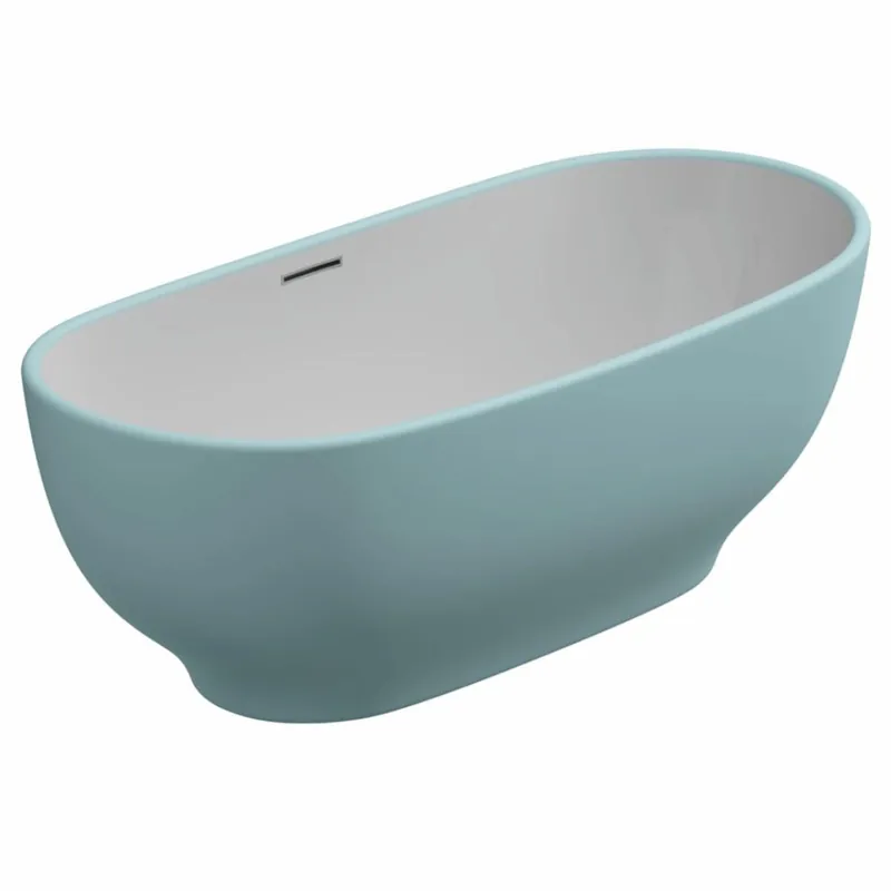 Casa Padrino Freistehende Luxus Acryl Badewanne Türkis / Weiß 170 cm - Made in Italy Schneller Versand