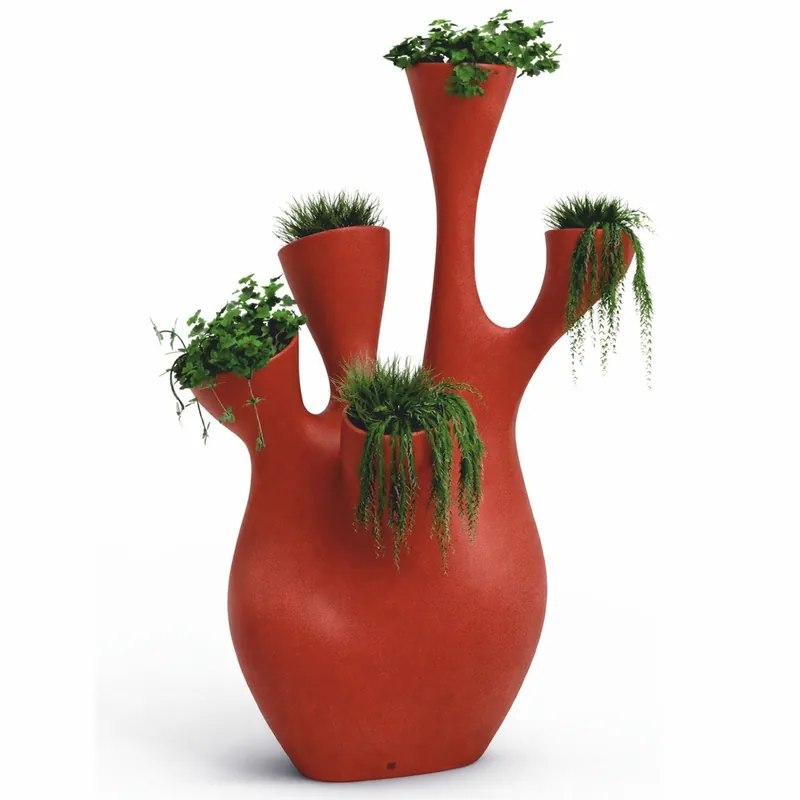Letzte Chance Casa Padrino Luxus Blumentopf Matt Rot H. 200 cm - Garten Deko Accessoires