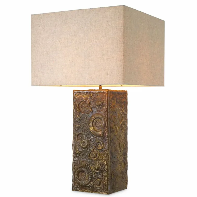 Casa Padrino Luxus Tischleuchte Vintage Messing / Beige H. 87,5 cm - Luxus Leuchten Top-Angebot