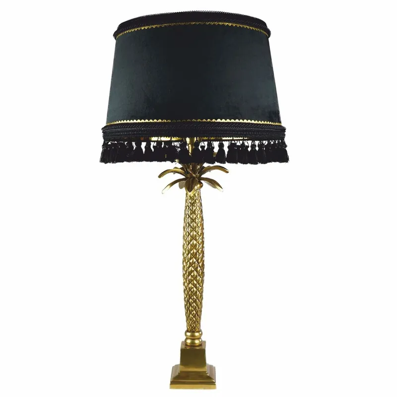 Casa Padrino Luxus Stehleuchte Palme Gold / Schwarz H. 83 cm - Luxus Leuchten Neue Ware