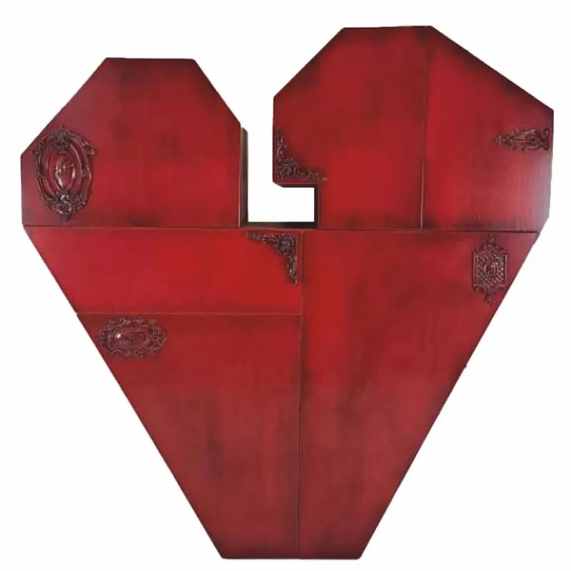 Günstig Casa Padrino Luxus Barock Schrank in Herzform Rot / Bunt H. 155 cm - Barock Möbel