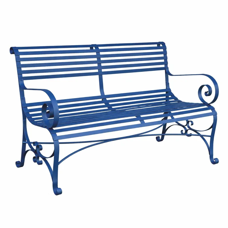 Sale Casa Padrino Jugendstil Schmiedeeisen Gartenbank Blau 120 cm - Garten Möbel