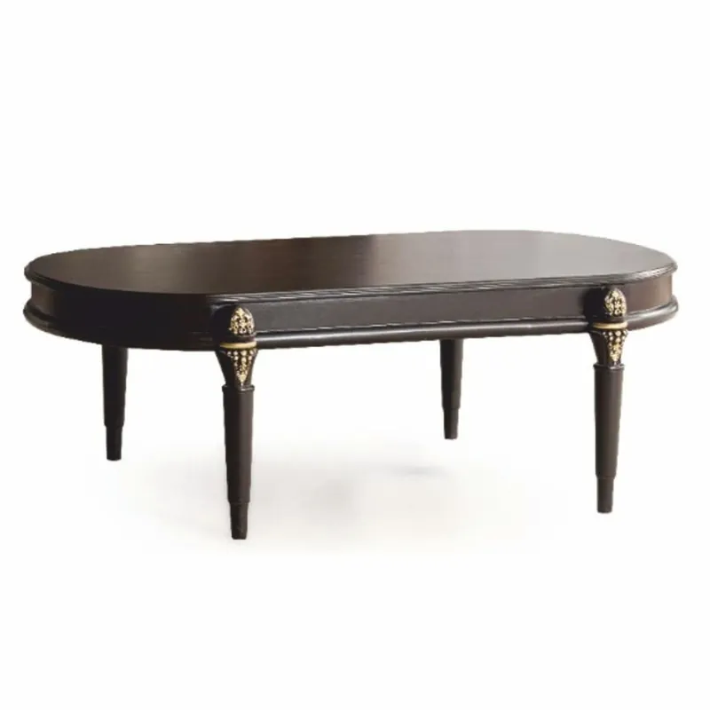 Casa Padrino Luxus Barock Couchtisch Dunkelbraun / Gold 128 cm - Barock Möbel Neuheit