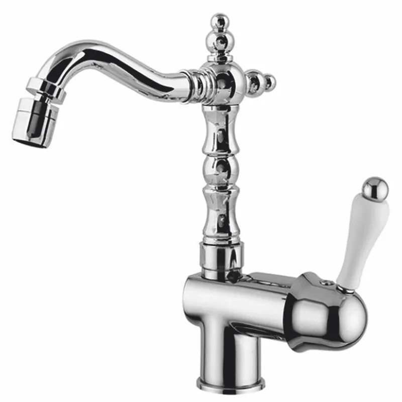 Preis Gesenkt Casa Padrino Luxus Jugendstil Waschtisch Armatur Silber / Weiß H. 24 cm - Made in Italy