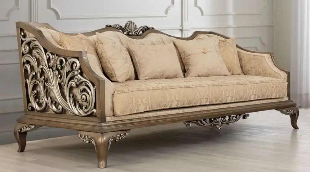 Sale Casa Padrino luxury baroque sofa beige / gold / brown / silver - Living room sofa in baroque style - Baroque living room furniture - Noble & Magnificent