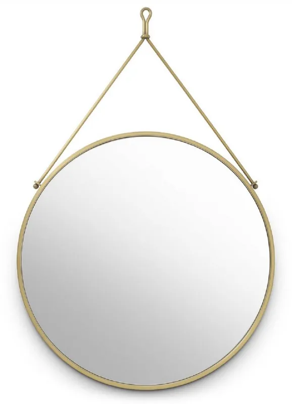 Casa Padrino Luxury Stainless Steel Wall Mirror Brass Ø 65 x 3 x H. 97 cm - Wardrobe Mirror - Living Room Mirror - Bedroom Mirror - Luxury Collection Geprüft