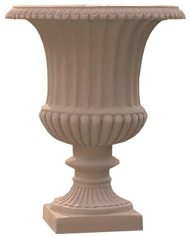 Casa Padrino Baroque Flower Vase Terracotta Ø 36 x H. 46 cm - Handmade Ceramic Vase - Balcony Terrace Garden Decoration in Baroque Style Zertifiziert