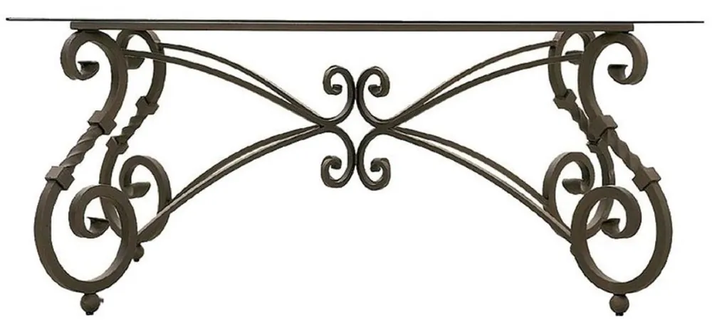 Casa Padrino luxury baroque dining table base brown - Hand forged wrought iron frame - Dining Room Garden Patio Furniture Preis Gesenkt