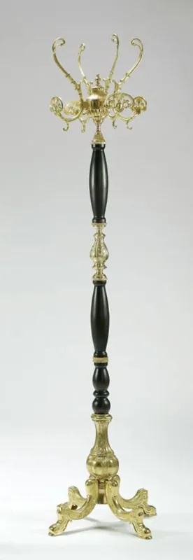 Casa Padrino luxury baroque coat rack gold / black 45 x 45 x H. 170 cm - Noble brass clothes rack - Baroque Hotel Coat Rack Furniture Mega-Angebot