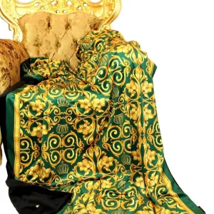 Direkt Vom Hersteller Luxury blanket Pompöös by Casa Padrino baroque green / gold by Harald Glööckler with rhinestones