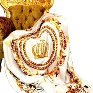 Luxury blanket Pompöös by Casa Padrino baroque cream / gold by Harald Glööckler with rhinestones Versand Am Gleichen Tag