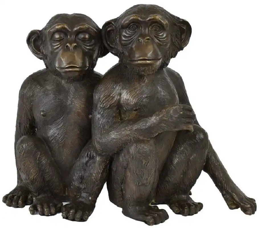 Casa Padrino luxury bronze sculpture chimpanzees monkeys bronze 49 x 21.5 x H. 39 cm - Bronze Figure - Decoration Figure - Decoration Accessories - Luxury Collection Sichere Zahlung