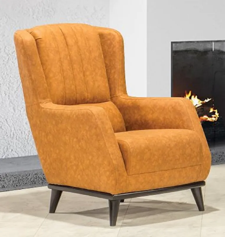 Casa Padrino luxury wing chair light brown / black 80 x 80 x H. 90 cm - Modern living room armchair - Living room furniture Sonderangebot