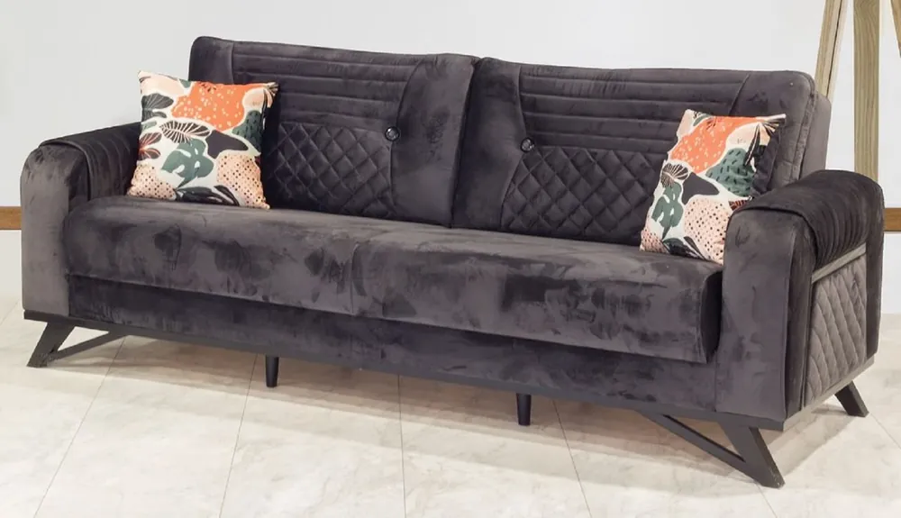Sofort Bestellen Casa Padrino luxury sofa bed black / gray 215 x 90 x H. 80 cm - Modern living room sofa - Modern living room furniture
