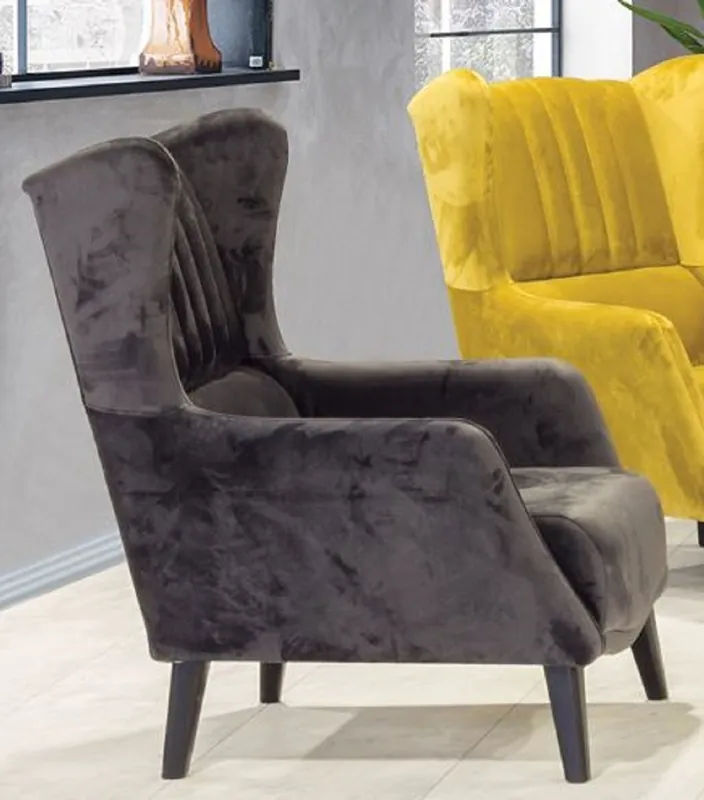 Casa Padrino luxury wing chair black 80 x 80 x H. 90 cm - Modern living room armchair - Living room furniture Echt
