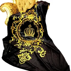 Jetzt Kaufen Luxury blanket Pompöös by Casa Padrino baroque black / gold by Harald Glööckler with rhinestones