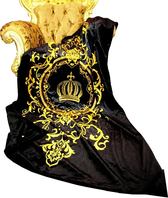 Jetzt Kaufen Luxury blanket Pompöös by Casa Padrino baroque black / gold by Harald Glööckler with rhinestones