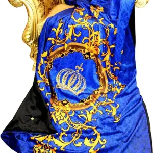 Letzte Chance Luxury blanket Pompöös by Casa Padrino baroque royal blue / gold / black by Harald Glööckler with rhinestones