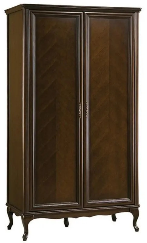 Casa Padrino luxury Art Nouveau bedroom cabinet dark brown 114.5 x 60 x H. 206 cm - Solid wood wardrobe with 2 doors - Baroque & Art Nouveau Bedroom Furniture Aktuell