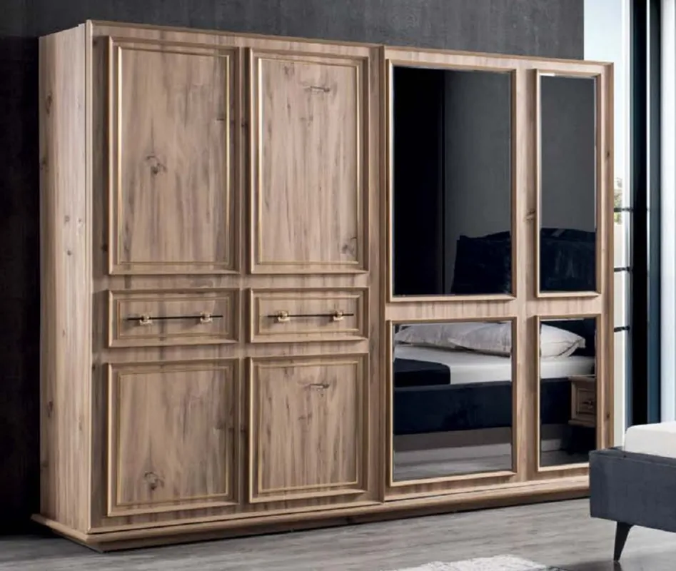 Sofort Bestellen Casa Padrino luxury bedroom cabinet brown 262 x 72 x H. 216 cm - Modern solid wood wardrobe with 2 sliding doors - Luxury bedroom furniture
