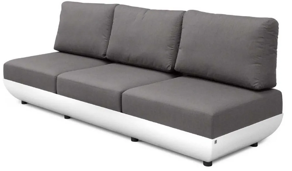 Casa Padrino luxury garden sofa matt white / dark gray 250 x 95 x H. 90 cm - Weatherproof garden patio sofa with adjustable backrests - Hotel Furniture - Luxury Quality Top-Angebot