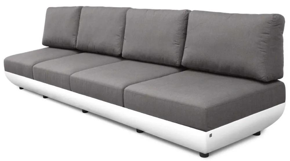 Ausverkauf Casa Padrino luxury garden sofa matt white / dark gray 330 x 95 x H. 90 cm - Weatherproof garden patio sofa with adjustable backrests - Hotel Furniture - Luxury Quality