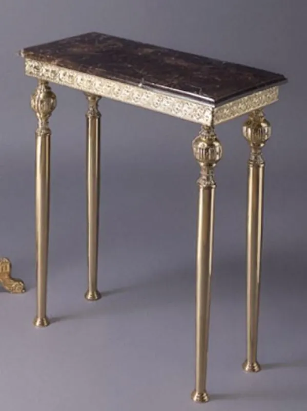 Casa Padrino luxury baroque console gold / black 64 x 31 x H. 80 cm - Noble brass console table with marble top - Baroque Furniture Preis Gesenkt