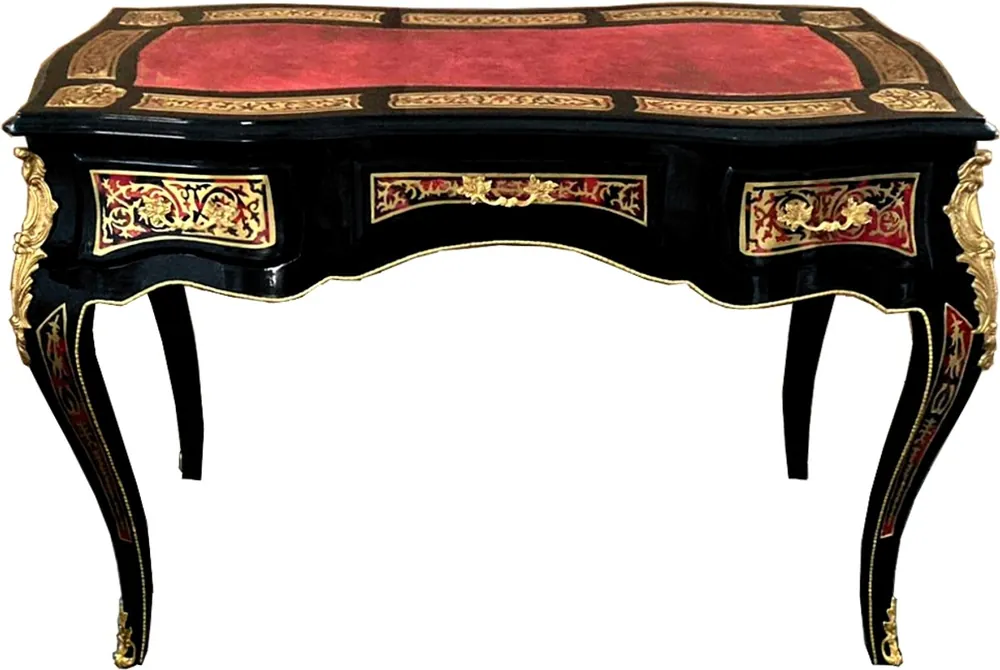 Versand Am Gleichen Tag Casa Padrino Baroque Boulle Secretary in French Style Black / Red / Gold 120 cm - Handcrafted Antique Style Desk - Baroque Office Furniture