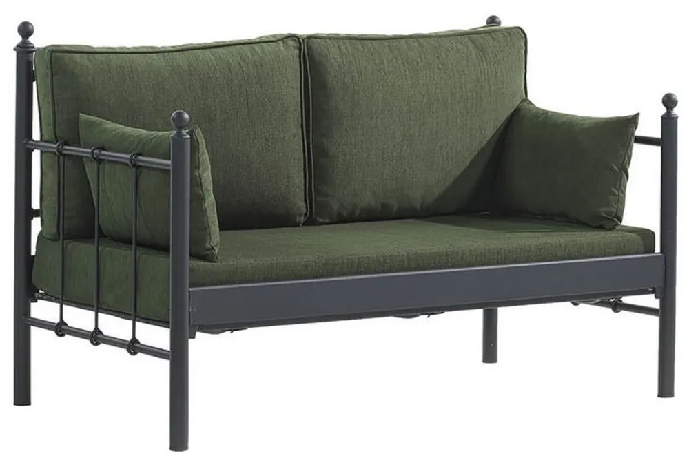 Nur Heute Casa Padrino Art Nouveau garden sofa black / dark green 140 x 70 x H. 92 cm - Garden Sofa - Patio Sofa - Art Nouveau Garden & Patio Furniture