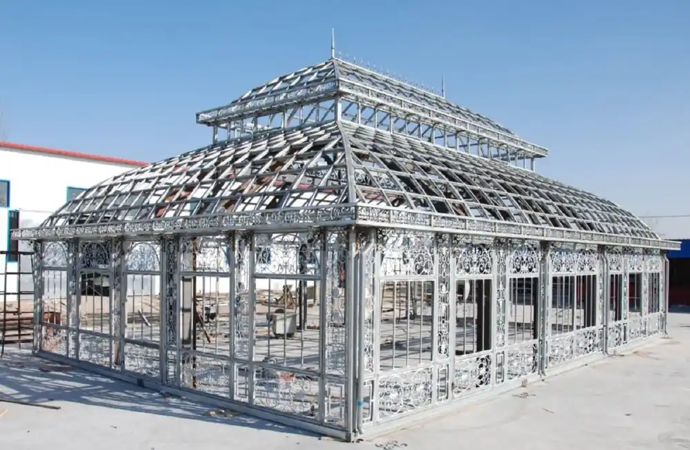 Abverkauf Casa Padrino Luxury Art Nouveau Garden House Gray 1800 x 1200 x H. 734 cm - Elegant Wrought Iron Pavilion - Noble & Magnificent