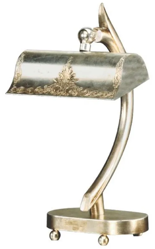 Neuheit Casa Padrino luxury Art Nouveau desk lamp silver 19 x 18 x H. 33 cm - Elegant brass table lamp with swiveling lampshade - Baroque & Art Nouveau Lights