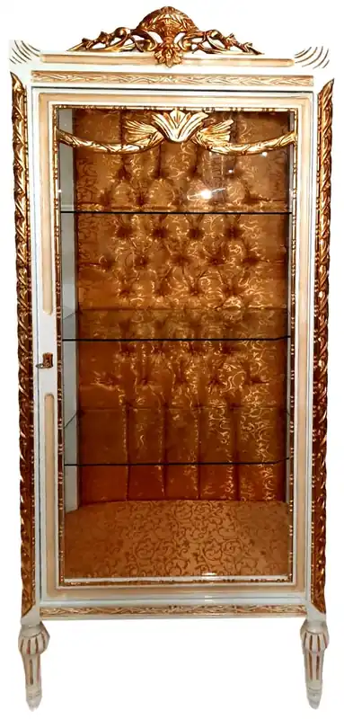 Preis Gesenkt Casa Padrino baroque showcase cream / beige / gold - magnificent baroque showcase with glass door - baroque furniture